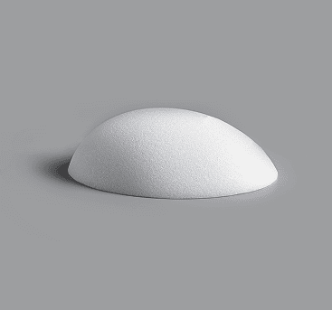 Dome-shaped white porous polyethylene implant for skull crown reconstruction