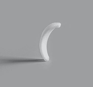 White curved wedge-shaped implant for ear reconstruction