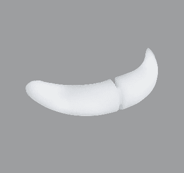 White curved chin implant with European-style contouring