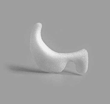 White curved extended implant for comprehensive orbital rim coverage
