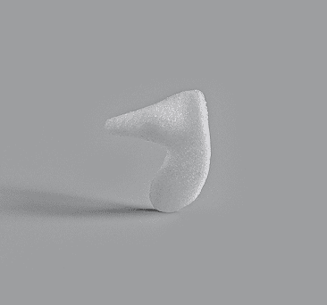 White curved L-shaped implant for medial orbital rim reconstruction