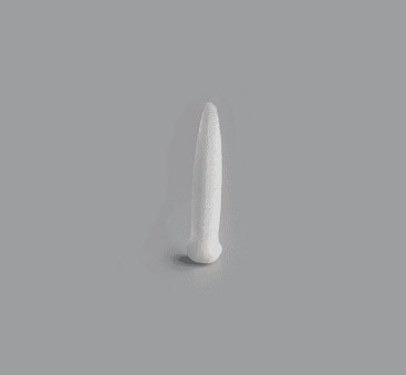 White elongated pointed implant for nasal dorsum augmentation