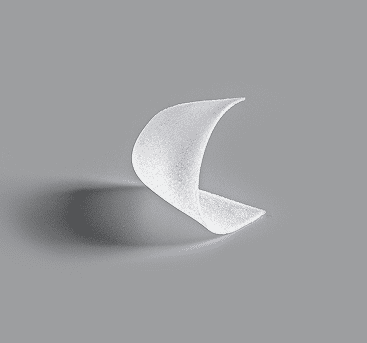 Curved white porous polyethylene implant for orbital and cheek bone area