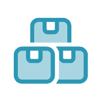 Three package boxes icon representing proven materials and components