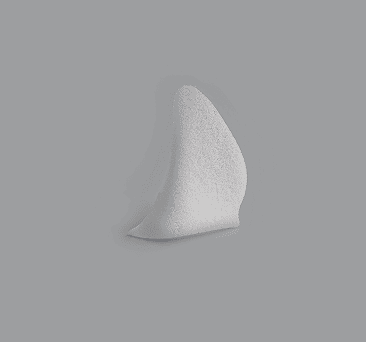 White curved triangular implant for upper lateral orbital rim