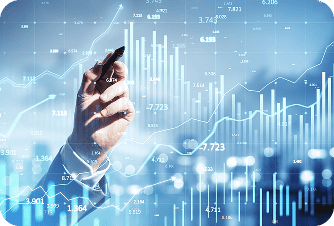 Hand touching digital analytics dashboard showing medical implant performance data and success metrics for porous polyethylene devices